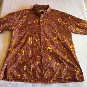 Vintage Ke Nui Hawaii USC Trojans Hawaiian Shirt Mens Large Aloha Button Up